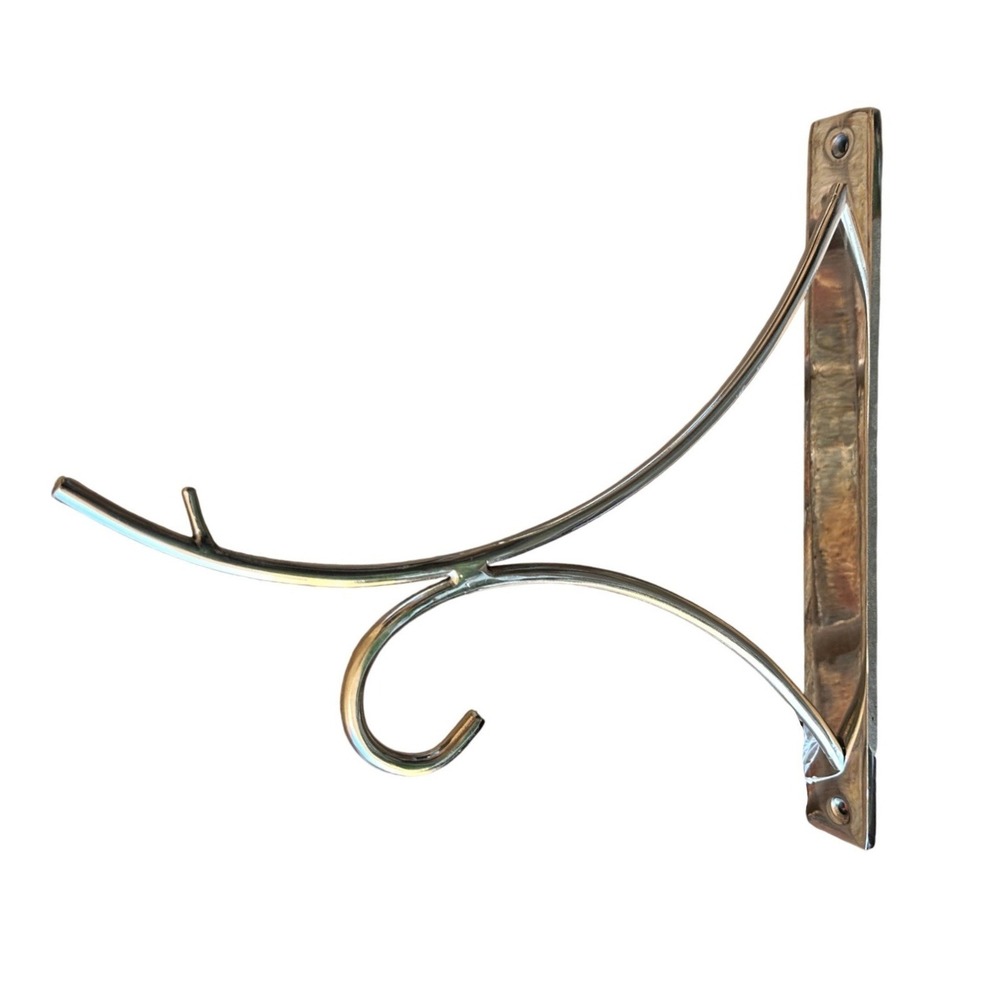 Pottery Barn Wall Mount Lantern Hook Silver Polished Metal 30lb Capacity 12in